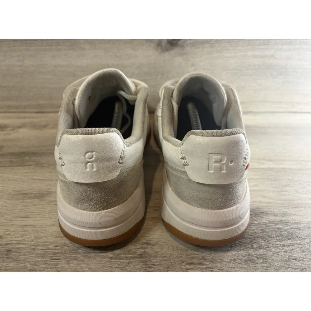 On The Rodger Clubhouse Mens Sneakers Shoes Size 12 Triple White Leather Cloud